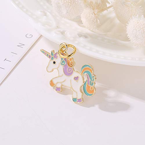 Gold & Multi Coloured Unicorn Necklace | For Girls