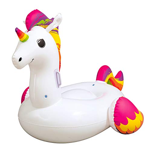 Inflatable Unicorn Pool Float Ride-On, Multi-Coloured, Medium