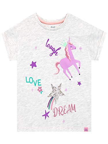 Harry Bear Girls Unicorn T-Shirt Grey Various Ages