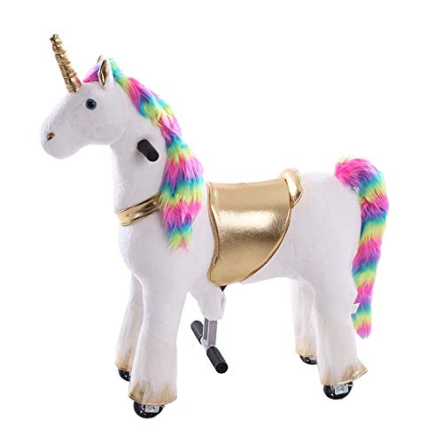 Rainbow Ride On Pony | Walking Unicorn Plush Toy For Children