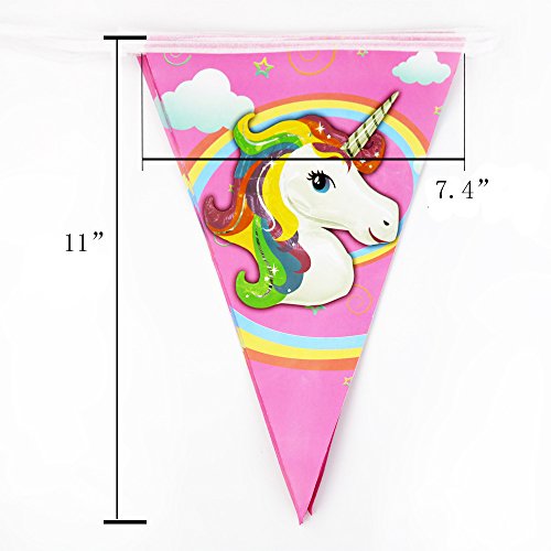 Hangnuo 112PCS Unicorn Birthday Party Supplies Serves 20 - Banner, Table Cloth, Cake Toppers, Dinner Set, Straws