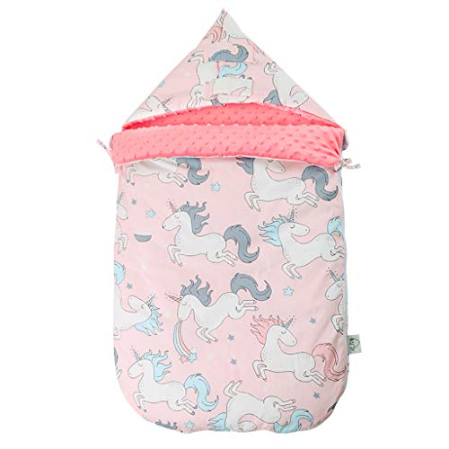 Thick Sleeping Bag/Swaddle Blanket for Stroller/ Buggy for Newborn Baby Infant - Pink Unicorn
