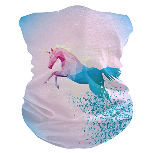 Rainbow Unicorn Windproof UV Protection Face Mask Bandanas Head Scarf Washable