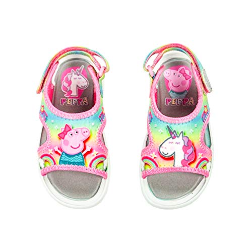 Peppa unicorn sandals pink rainbow