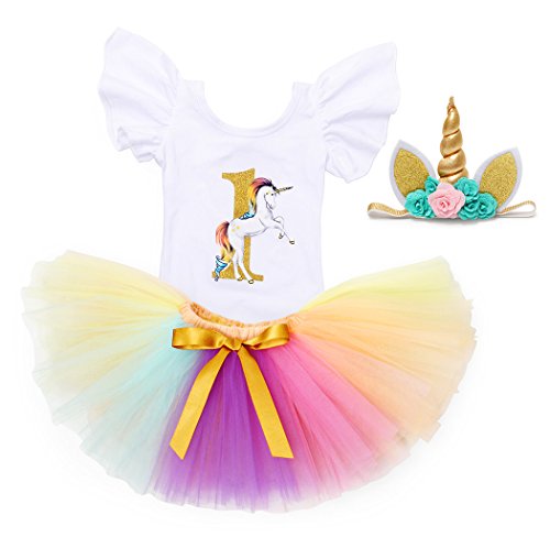 Girls Unicorn Birthday Cake Smash Outfit