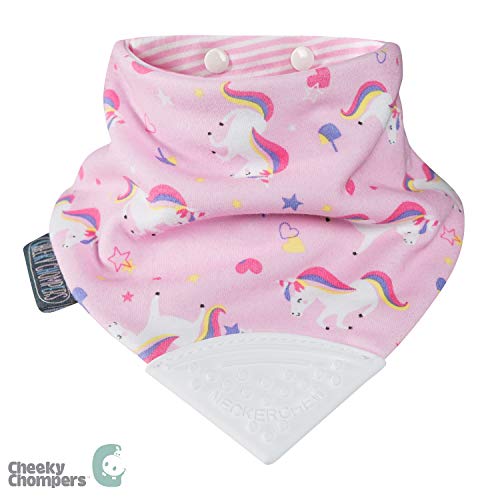 Cheeky Chompers Neckerchew Unicorn Love Pink