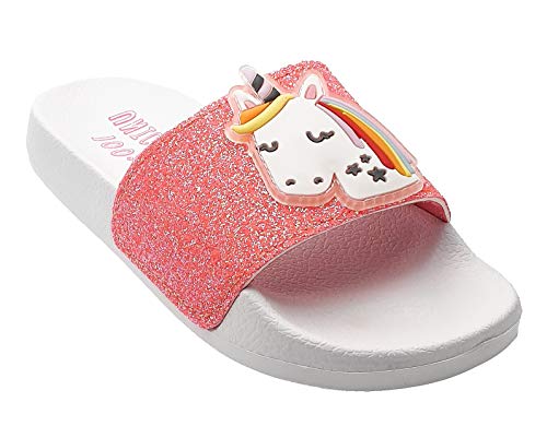 Unicorn pink glitter kids shoes pool