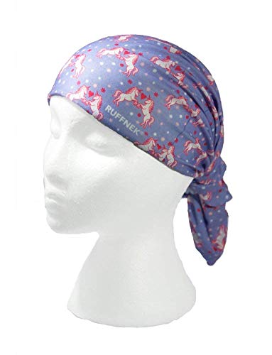 UNICORNS - PURPLE, PINK, HEARTS - RUFFNEK Multifunctional scarf/neck warmer for Girls, Women- Bandana, Scarf, Beanie Hat
