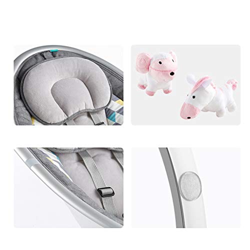 Electric Baby Bouncer | Comfort Swing Chair for Newborn | Unicorn Soft Toy | Grey