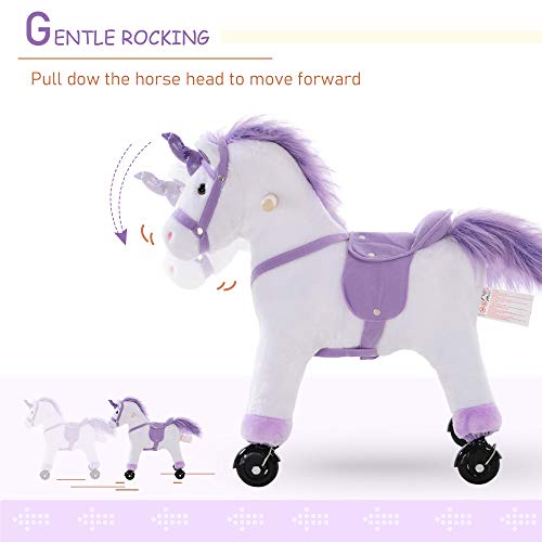 Kids Ride On Walking Unicorn Toy Purple 