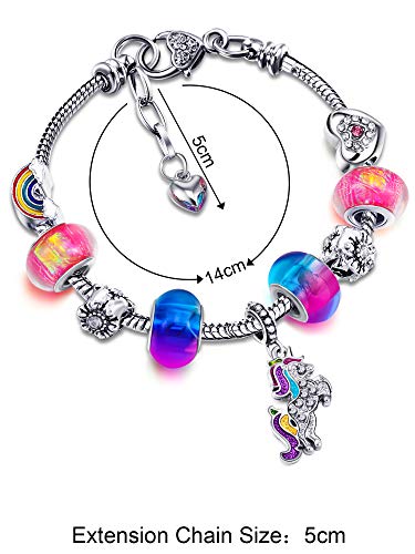 Pretty & Colourful Unicorn Charm Bracelet