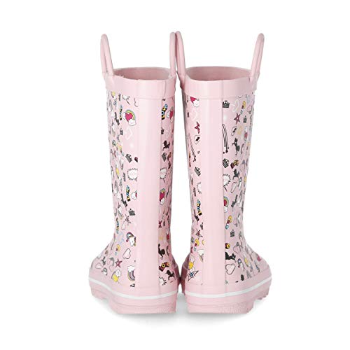 Pastel Pink Unicorn Wellington Boots For Girls