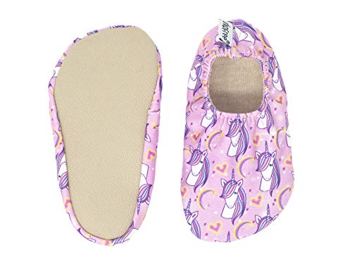 Girls Non Slip Shoes for Beach, Pool and Home- Unicorn, Rainbows, Hearts, Lilac