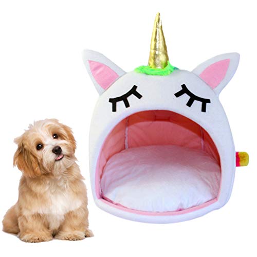 Unicorn Shaped Pet Bed House | Medium Small Puppies Cats Rabbits (Size S)