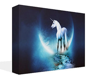 Blue and White Unicorn Wall Art Ready To Hang