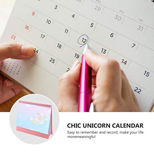 Unicorn Pattern Flip Calendar 2021 | Tabletop Daily Planner