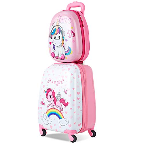 Pink Unicorn Suitcases Set Of 2 | Carry On