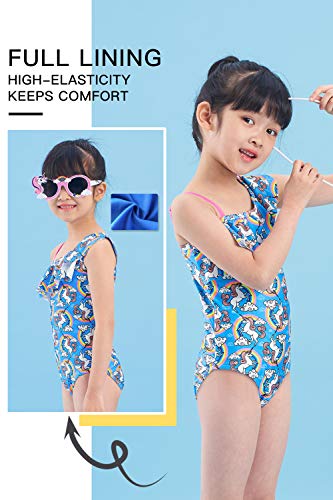 Unicorn rainbow blue swimming costume