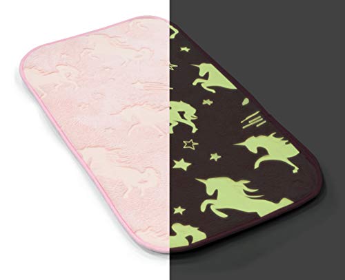 Glow In The Dark Unicorn Children's Rug | Mat | Pink | Velosso