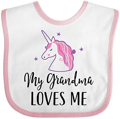 Grandma Loves Me Unicorn Girls Baby Dribble Bib