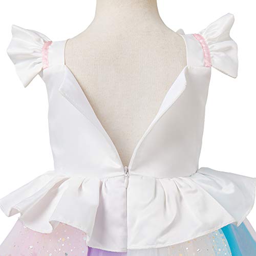 Unicorn Costume Cosplay Fancy Dress Kids Birthday Party Outfit with Headband for Wedding Bridesmaid Evening