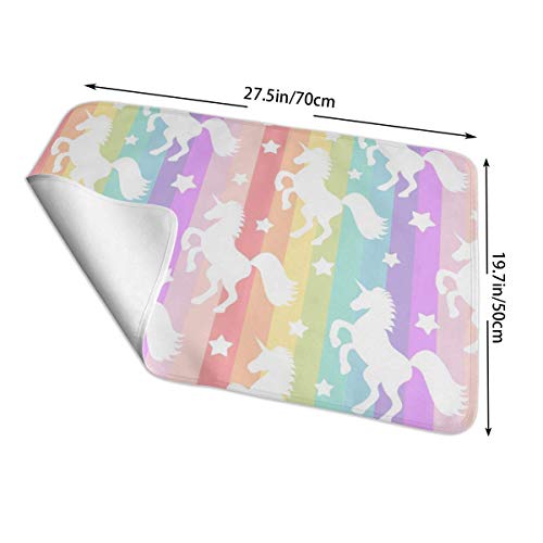 Rainbow Unicorns Baby Portable Travel Changing Mat 27.5x19.7 inch