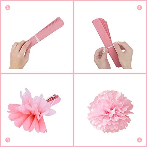 Birthday Decorations Girls Pink, Banner, Balloons, Pompoms, Tassels | Unicorn Themed Party