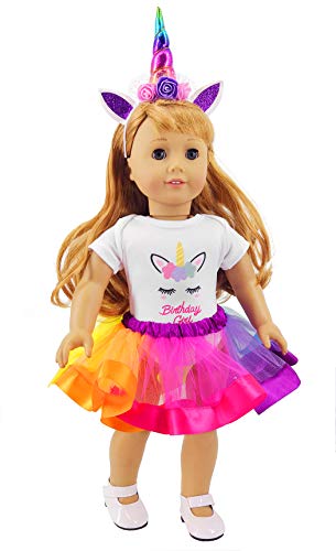 Unicorn Horn & Tutu Dolls Outfit