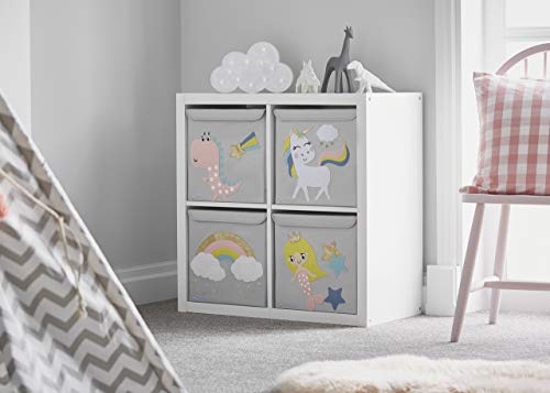 Kids Babies Grey Unicorn Box Storage 