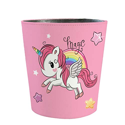 Unicorn Trash Bin | 10L | Waterproof Leather Pink Paper Bin