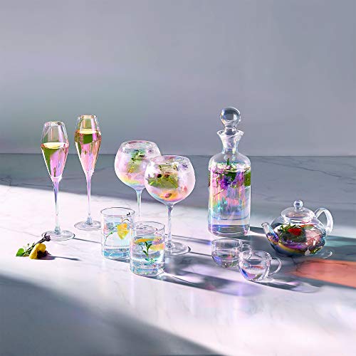 Beautify Glass Decanter and Tumbler Gift Set - Iridescent Gin/Wine/Whisky Decanter - Rainbow Pearl Decanter Gift for Her - Decanter Gift Set