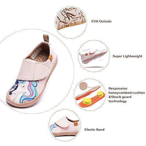 UIN Baby Kid Shoes, Girl and Unicorn Painted Art Canvas