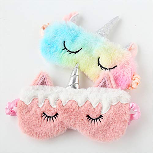 Fluffy Rainbow Unicorn Sleep Mask 