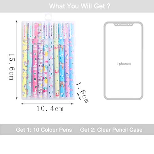 10 PCS Colouring Gel Pens | Unicorn Design | Gift Idea