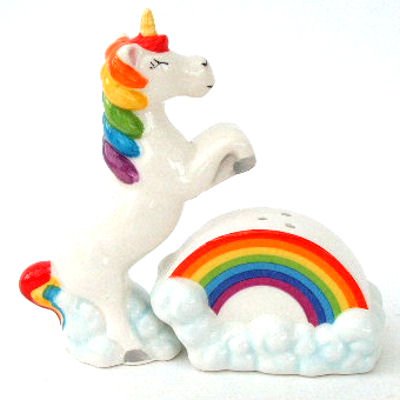 Unicorn Salt and Pepper Pots - Rainbow Spice Dispenser Standard