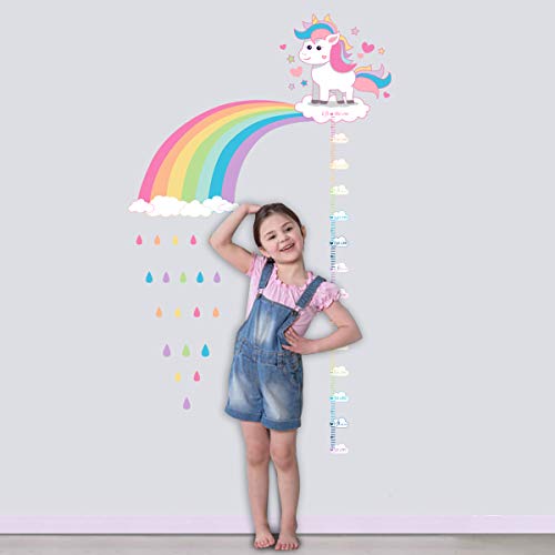 Girls Unicorn Wall Sticker Height Chart