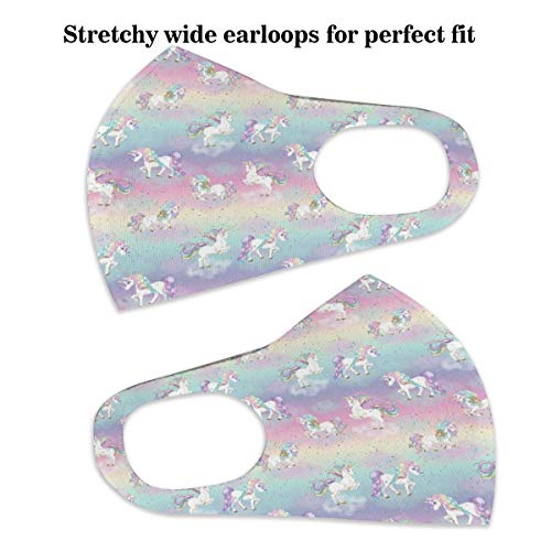 Unicorn Face Mask Rainbow Unicorn Breathable Reusable Mouth Mask - Washable