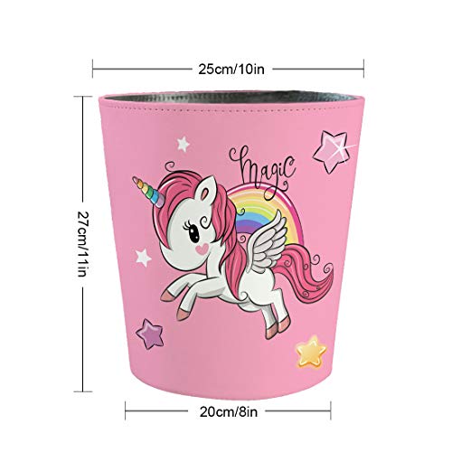 Unicorn & Rainbow Waste Paper Bin Pink