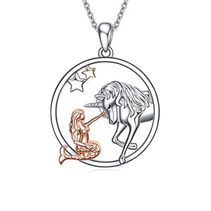 Mermaid & Unicorn Pendant | 925 Sterling Silver Necklace | Jewellery Gift 