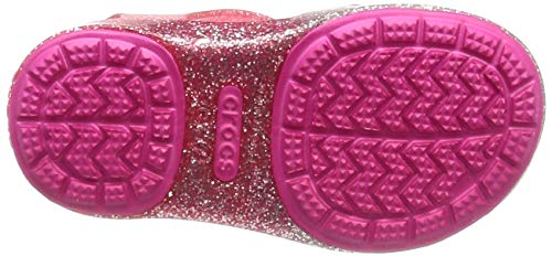 Unicorn Jellies Silver Pink Glitter Unicorn Motif Kids Girls - Crocs