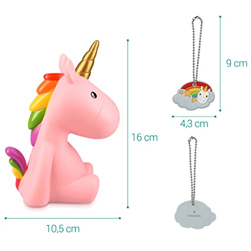 Navaris Unicorn Night Light for Kids - RGB Colour Changing LED Lamp for Girls and Boys Nursery, Childrens Room, Bedside Table - Pink