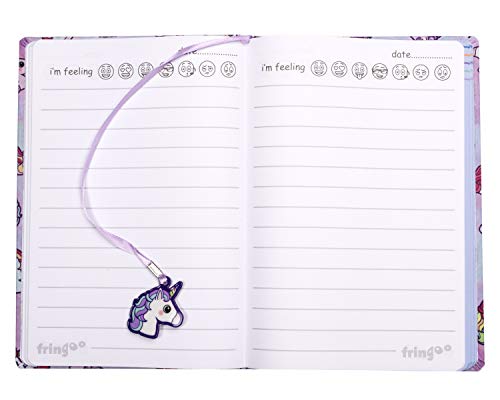 FRINGOO Personalised Unicorn Weekly Planner for Kids and Teenagers Secret Diary