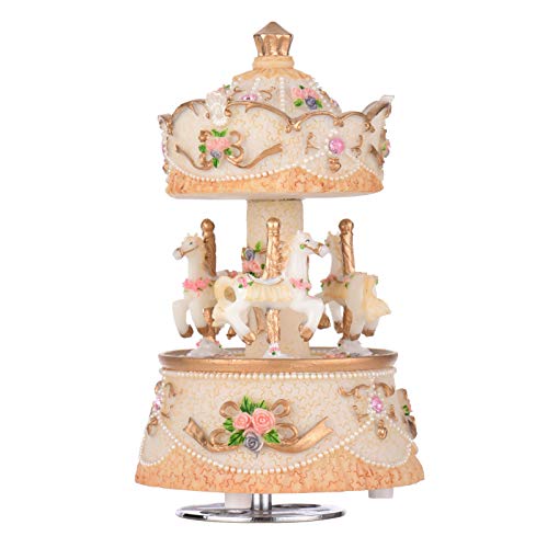 Unicorn  Music Box Carousel | Colour Change LED Light | Rotating Unicorn