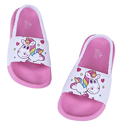 Cute Unicorn Girls Sliders | Pink & White