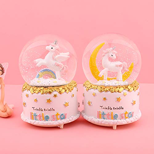 Unicorn Crystal Ball Music Box | Snow Globe 