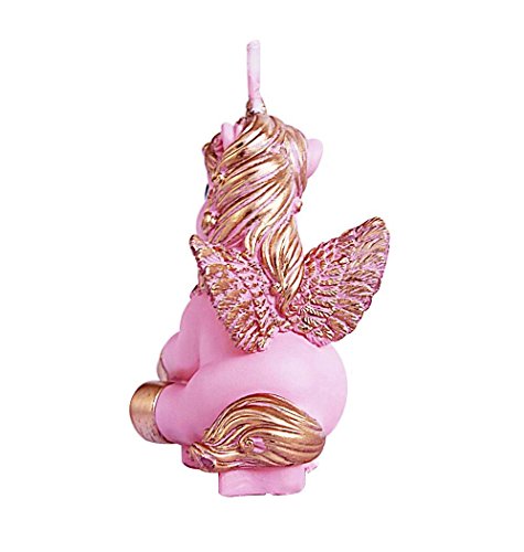Unicorn Plush Party Candle - Pink