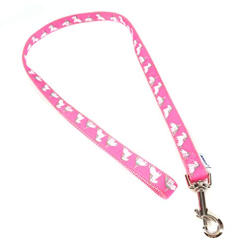 Ancol Pink Unicorn Pattern Dog Lead | 1 Metre Training Leash | White Hinge
