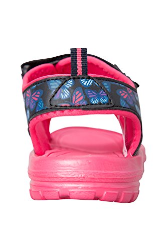 Mountain Warehouse Sand Kids Sandals - Neoprene Lined Kids Beach Shoes, Durable Sandal Shoes, Hook & Loop, Removable Heel Strap Summer Footwear - for Beach Walking Pink Kids Shoe Size 6 UK