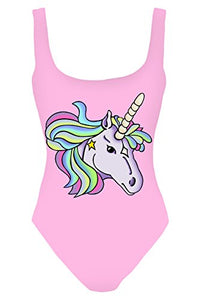 Pink unicorn swimming costume girls