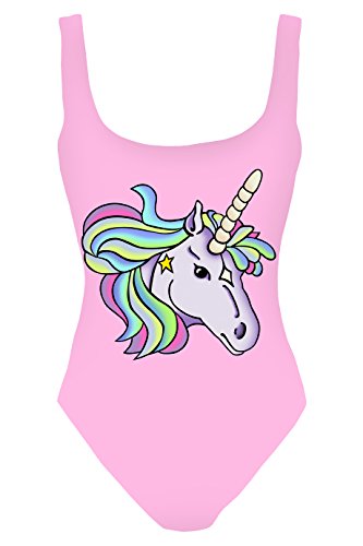 Pink unicorn swimming costume girls